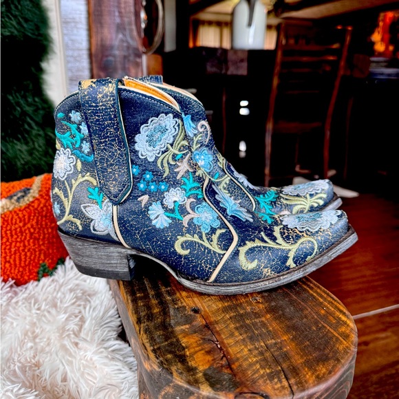 Old Gringo Navy Blue Floral bootie - Picture 7 of 8